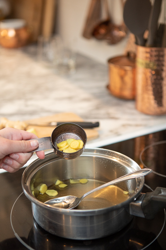 ginger syrup in a pot