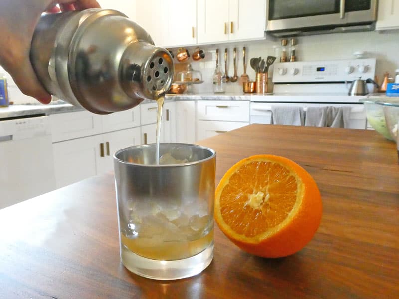 drink pouring from shaker