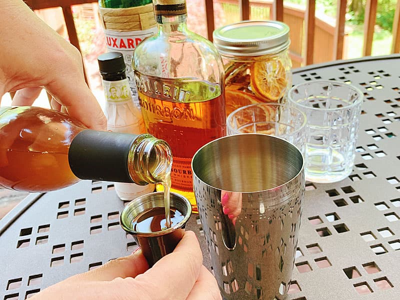 pouring a shot