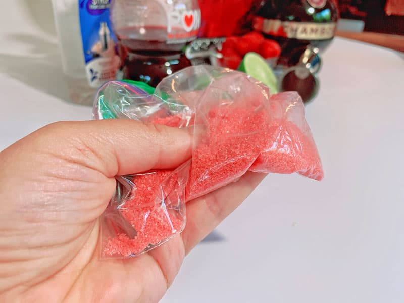 red sugar in a bag
