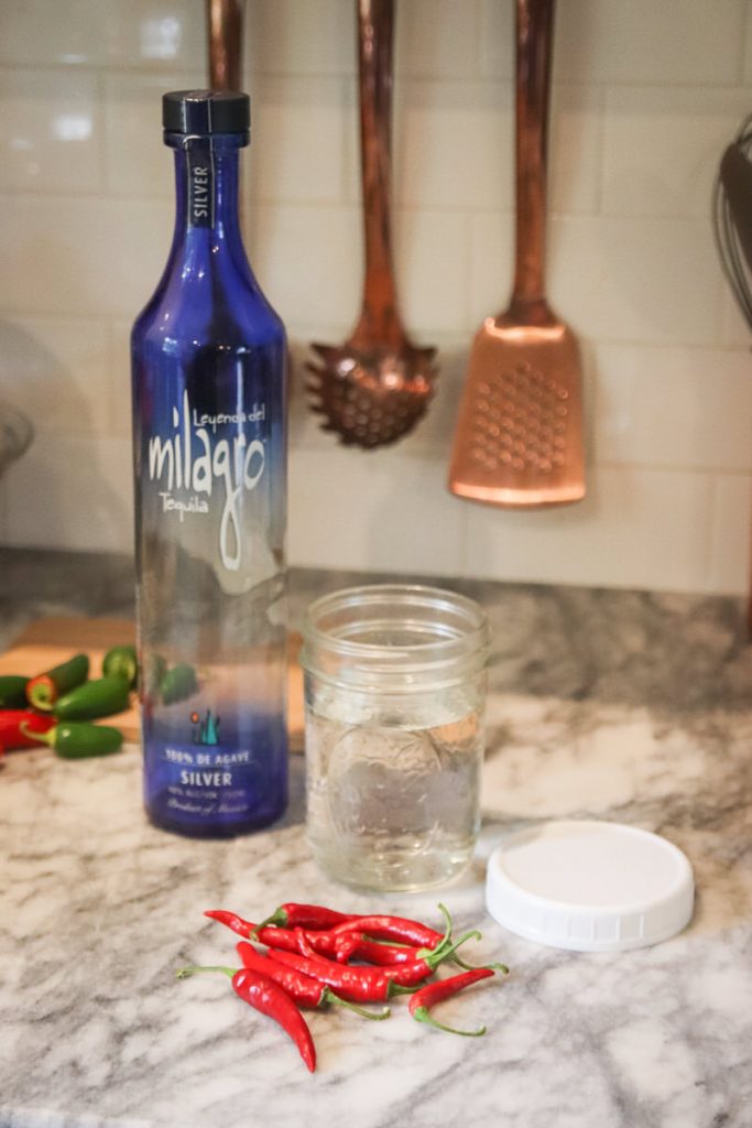 tequila and peppers