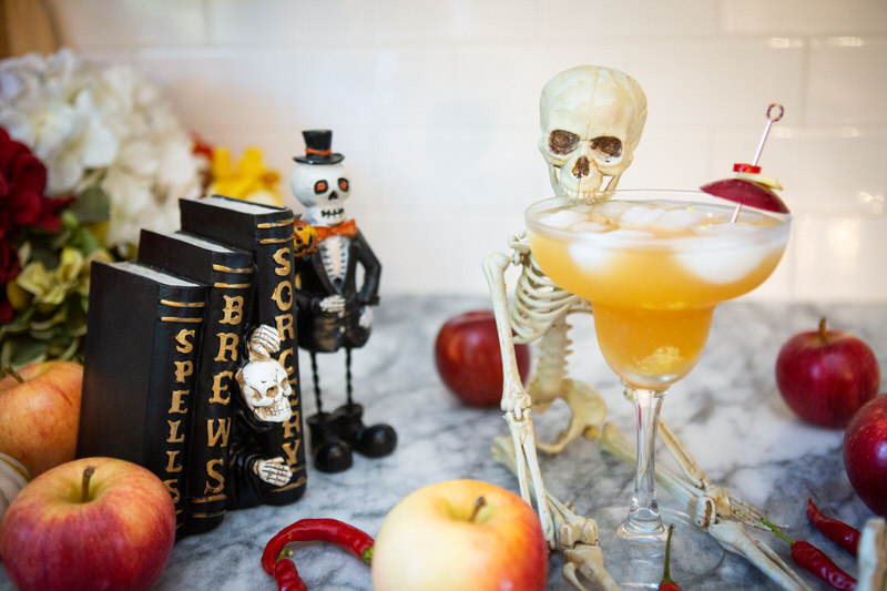skeleton with drink