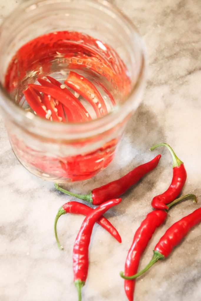 cayenne peppers in tequila
