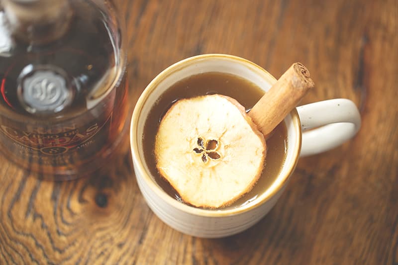 smoked cider rum toddy