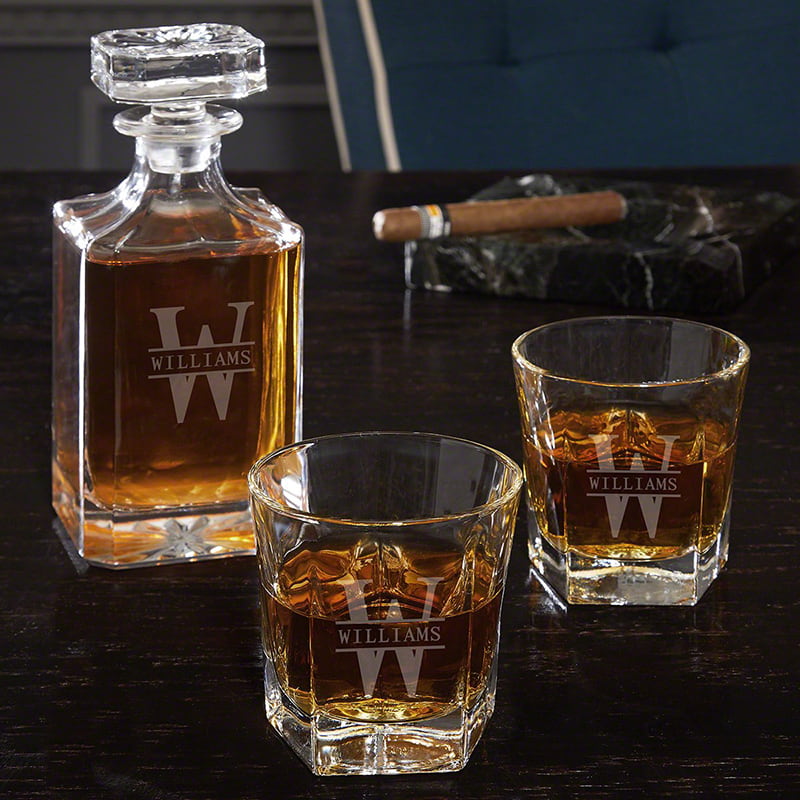monogram whiskey decanter